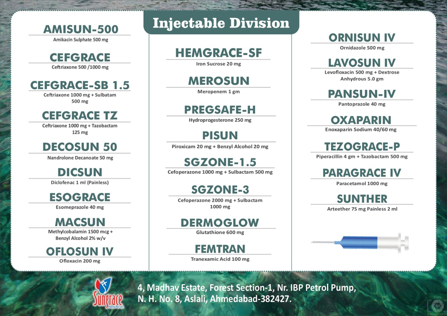  pcd pharma franchise products of Sungrace Pharma
